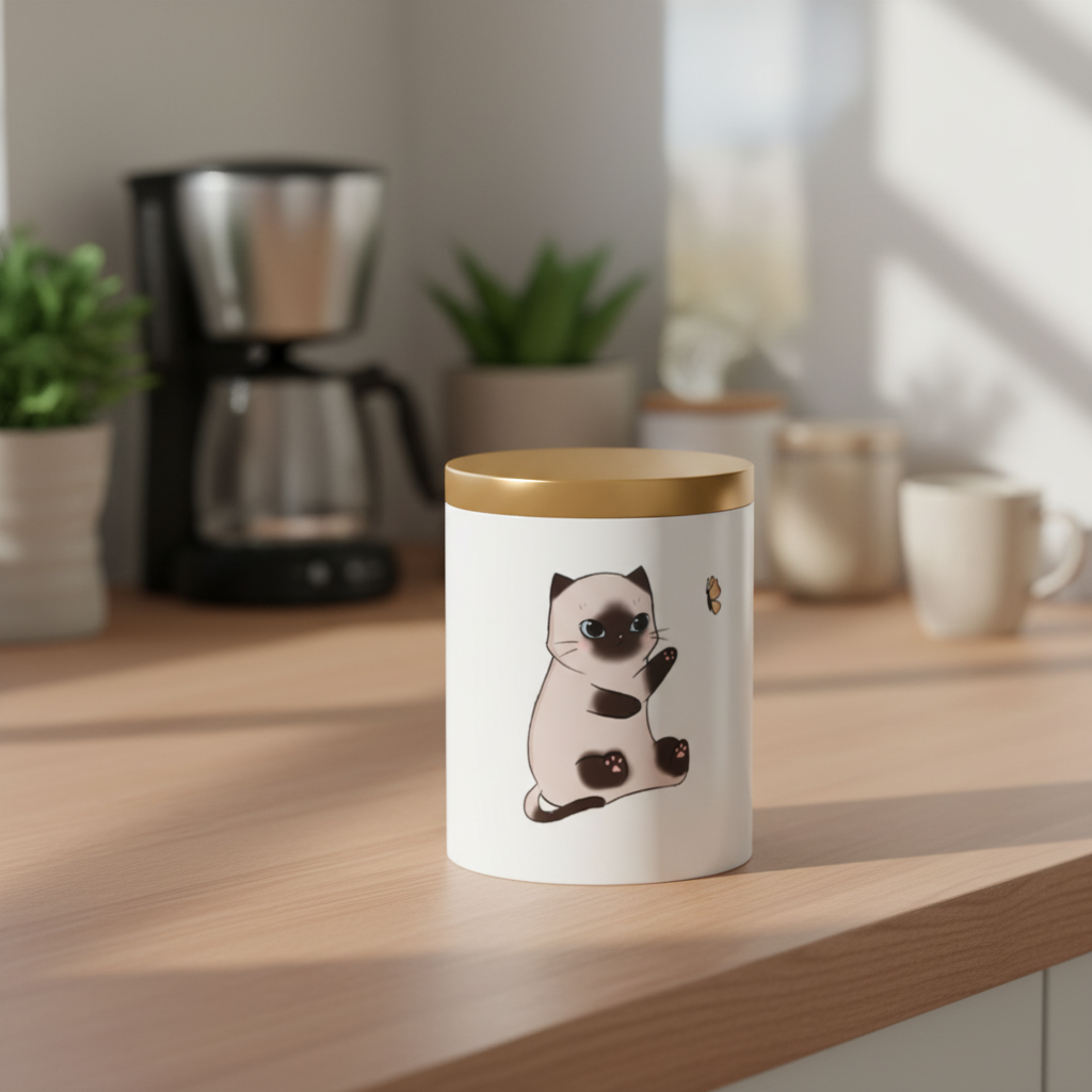 Butterfly Siamese Cat canister