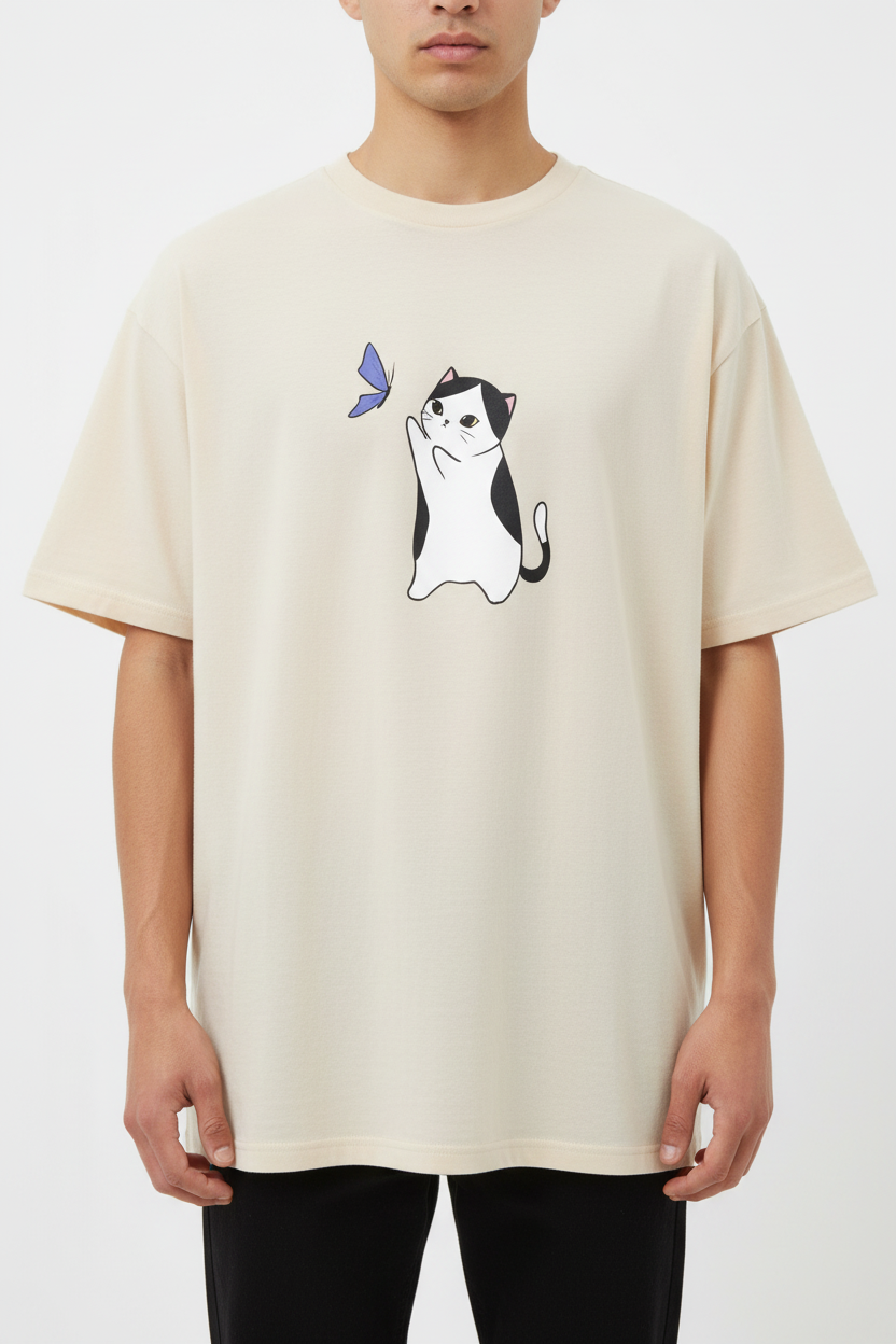 Butterfly Cat Big Tee