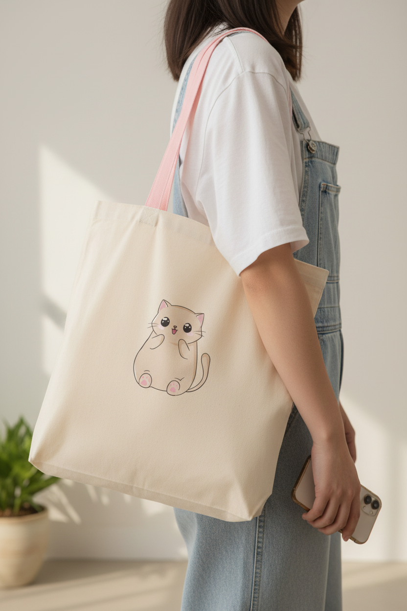 Happy Cute Cat Box Tote